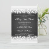 60歳の誕生日パエレガントーティー魔法スパークルブラック 招待状 (スタンド正面)