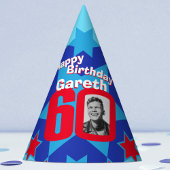 60歳の誕生日パーソナライズされた写真スター名hat パーティーハット