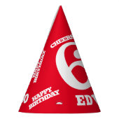 60歳の誕生日パーソナライズされた写真白い赤 パーティーハット (左)