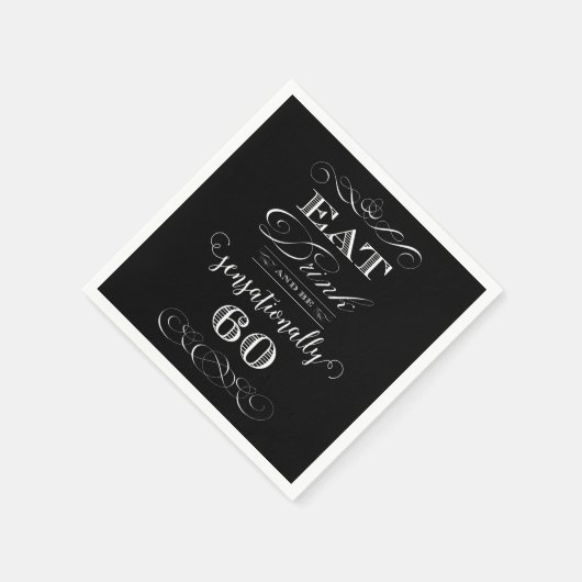 60歳の誕生日パーティギフト スタンダードカクテルナプキン (角)