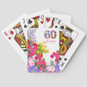 60歳の誕生日パーティフラワーブーケ遊のカード トランプ (裏面)