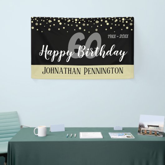 60歳の誕生日パーティーと紙吹雪 横断幕 (トレードショー)