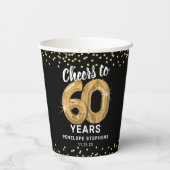 60歳の誕生日パーティーにモダンチアーズ 紙コップ (裏面)
