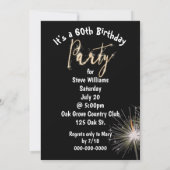 60歳の誕生日パーティーのスパークラー 招待状 (裏面)