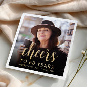 60歳の誕生日パーティーの写真で乾杯 スタンダードカクテルナプキン