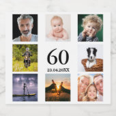 60歳の誕生日パーティーの写真集の男 ビールラベル (シングルラベル)