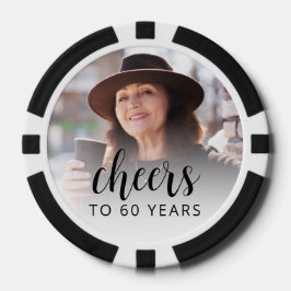 60歳の誕生日パーティーの写真 ブラックスクリプト チェアーズ ポーカーチップ