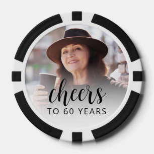 60歳の誕生日パーティーの写真 ブラックスクリプト チェアーズ ポーカーチップ