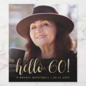 60歳の誕生日パーティーの写真 ワインラベル (シングルラベル)