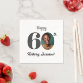 60歳の誕生日パーティーの大胆な写真 スタンダードカクテルナプキン (インサイチュ)