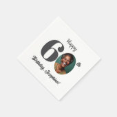 60歳の誕生日パーティーの大胆な写真 スタンダードカクテルナプキン (角)