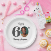 60歳の誕生日パーティーの大胆な写真 ペーパープレート (パーティー)