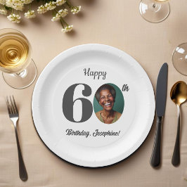 60歳の誕生日パーティーの大胆な写真 ペーパープレート