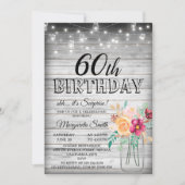 60歳の誕生日パーティーの招待を驚かせました 招待状 (正面)