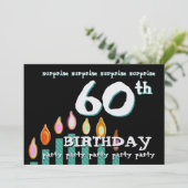 60歳の誕生日パーティーの招待テンプレート 招待状 (スタンド正面)