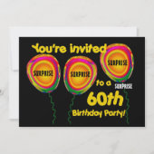 60歳の誕生日パーティーの招待テンプレート 招待状 (正面)