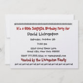 60歳の誕生日パーティーの招待テンプレート 招待状 (裏面)