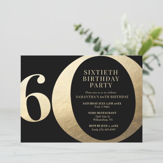 60歳の誕生日パーティーの招待 招待状 (スタンド正面)