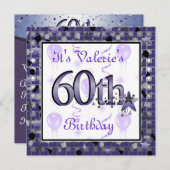 60歳の誕生日パーティーへの招待をお祝いします。 招待状 (正面/裏面)