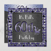 60歳の誕生日パーティーへの招待パーソナライズされたおめでとう 招待状 (正面/裏面)