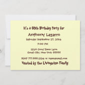 60歳の誕生日パーティーへの招待-金ゴールドキャンドル 招待状 (裏面)