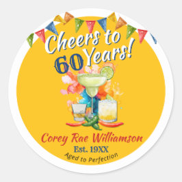 60歳の誕生日パーティーを祝おう Fiesta ラウンドシール