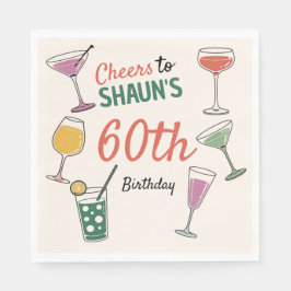 60歳の誕生日パーティーカクテルナイトペーパーナプキン スタンダードランチョンナプキン