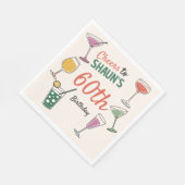 60歳の誕生日パーティーカクテルナイトペーパーナプキン スタンダードランチョンナプキン (角)