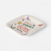 60歳の誕生日パーティーカクテルナイトペーパーナプキン ペーパープレート (傾斜あり)