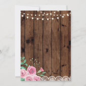 60歳の誕生日パーティーサプライズ花ピンクの招待状 招待状 (裏面)