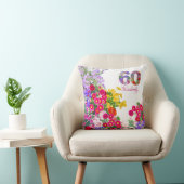 60歳の誕生日パーティーフローラブーケ枕 クッション (椅子)