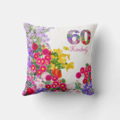 60歳の誕生日パーティーフローラブーケ枕 クッション (裏面)