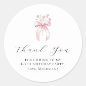 60歳の誕生日パーティーブウカスタムウお願い ラウンドシール (正面)