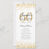 60歳の誕生日パーティープログラム ゴールドの紙吹雪 招待状 (正面)