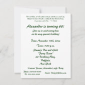 60歳の誕生日パーティーリラックス/引用文 招待状 (裏面)