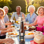60歳の誕生日パーティー写真コラージュ男ブラック ビールラベル