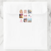 60歳の誕生日パーティー写真コラージュ スクエアシール (バッグ)