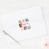 60歳の誕生日パーティー写真コラージュ スクエアシール (封筒)