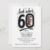 60歳の誕生日パーティー写真フレーム 招待状 (正面)