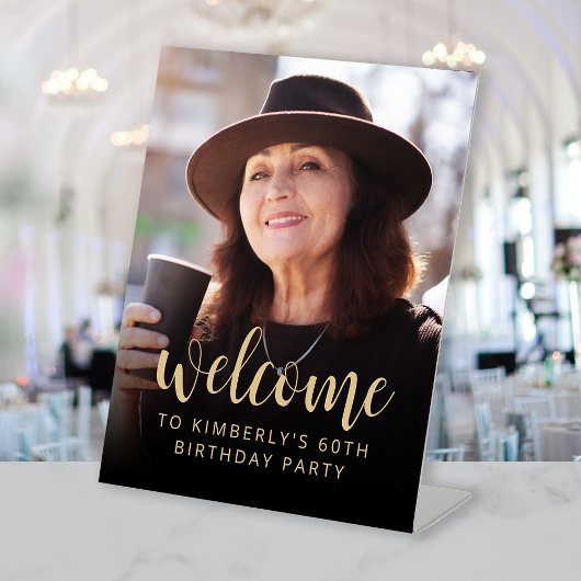 60歳の誕生日パーティー写真歓迎 台座サイン