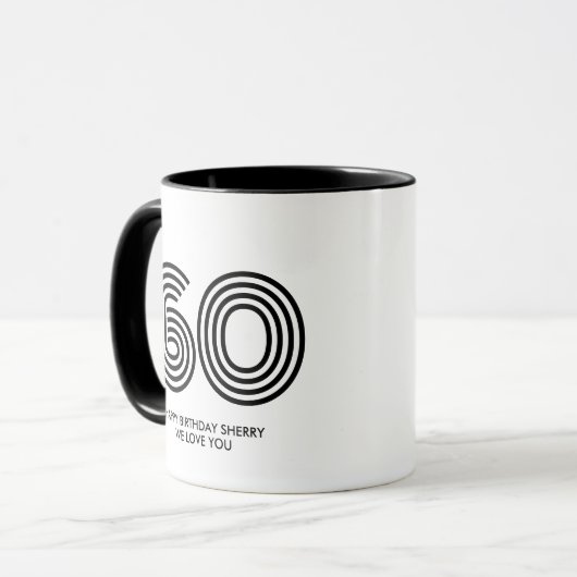 60歳の誕生日パーティー好意ヴィンテージ年マグ マグカップ (正面左)