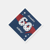 60歳の誕生日パーティー愛国的な赤白青スター スタンダードカクテルナプキン (角)