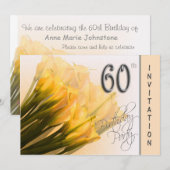 60歳の誕生日パーティー招待状 - カラーリリー 招待状 (正面/裏面)