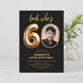 60歳の誕生日パーティー招待状 写真入り 招待状 (スタンド正面)