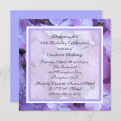 60歳の誕生日パーティー招待状 紫のハイドランジア 招待状 (正面/裏面)