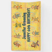 60歳の誕生日パーティー生まれレトロin the 60's Hippy 横断幕 (縦)