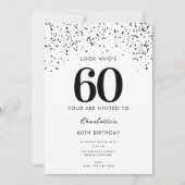 60歳の誕生日パーティー誰が60歳かモダンら 招待状 (正面)