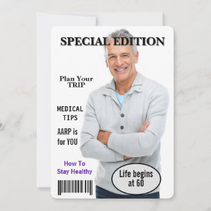60歳の誕生日パーティー雑誌表紙招待状 招待状