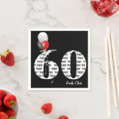 60歳の誕生日パーティー風船 スタンダードカクテルナプキン (インサイチュ)