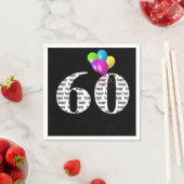 60歳の誕生日パーティー風船 スタンダードカクテルナプキン (インサイチュ)